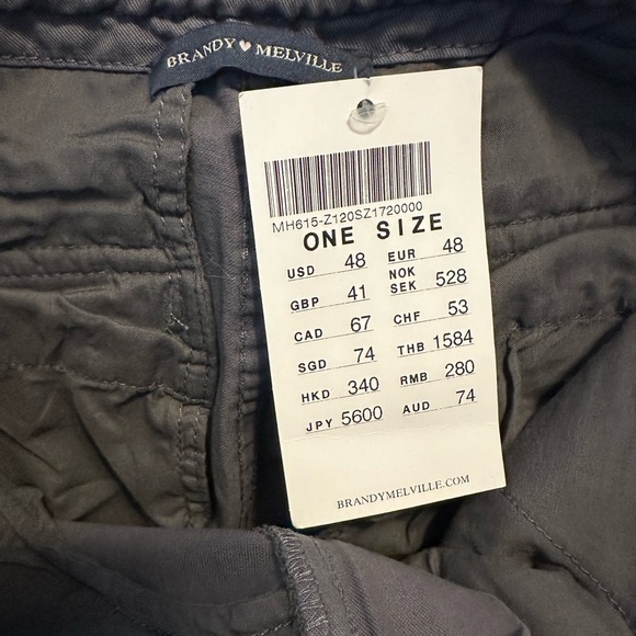 New Brandy Melville cargo pants JEMMA grayish blueish medium -One size fits most - Picture 8 of 8